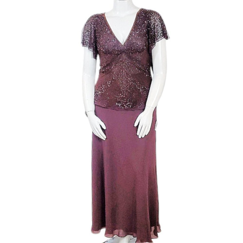 Chadwicks Two-Piece Beaded Silk Maxi-dress